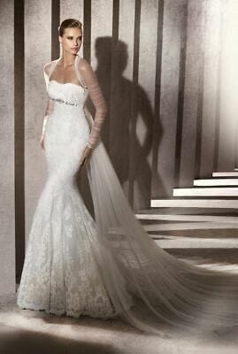 Classy dress Pronovias Ivory Regular Long Strapless New (Un-Altered) Natural Size 34